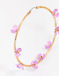 Gold Flower Bloom Hoop Earrings - link has visual effect only