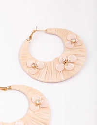 Gold Wrapped Flower Hoop Earrings - link has visual effect only