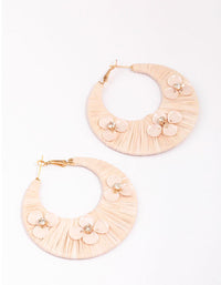 Gold Wrapped Flower Hoop Earrings - link has visual effect only