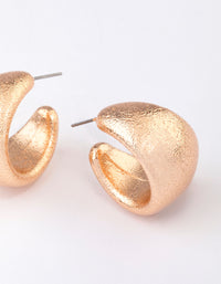 Gold Textured Tapered Hoop Earrings - link has visual effect only