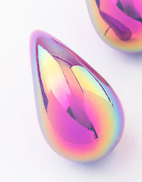 Holographic Gunmetal Teardrop Drop Earrings - link has visual effect only