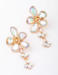 Gold Flower Bloom Drop Earrings - link has visual effect only