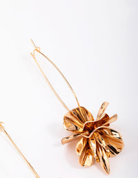 Gold Flower Burst Drop Earrings - link has visual effect only