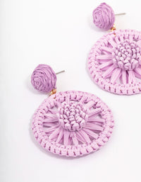 Gold & Purple Wrapped Wheel Drop Earrings - link has visual effect only