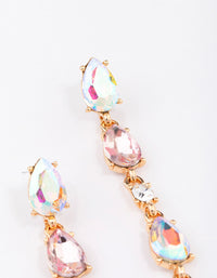 Gold Pear-Shape Stone Drop Earrings - link has visual effect only