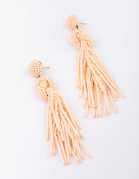 Gold Beaded Tassel Drop Earrings - link has visual effect only