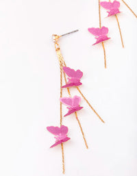 Gold & Pink Butterfly Drop Earrings - link has visual effect only