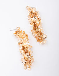 Gold Flower Cluster Drop Earrings - link has visual effect only