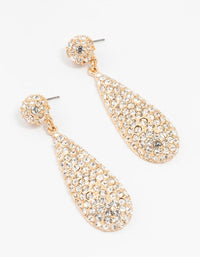 Gold Plated Pave Teardrop Earrings - link has visual effect only