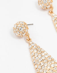 Gold Plated Pave Teardrop Earrings - link has visual effect only