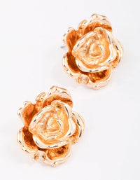 Gold Layered Flower Stud Earrings - link has visual effect only