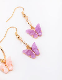 Gold Butterfly Drop Earring 3-Pack - link has visual effect only