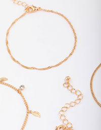 Gold Leaf Charm Bracelet 4-Pack - link has visual effect only