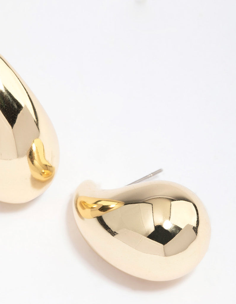 Gold Plated Teardrop Bubble Drop Earrings