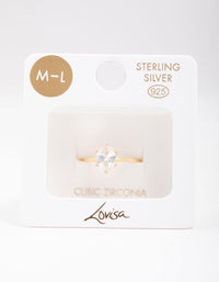 Gold Plated Sterling Silver Oval Solitaire Ring - link has visual effect only