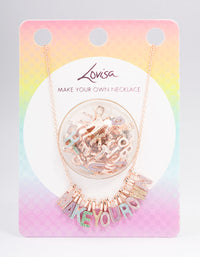 Kids Rose Gold DIY Make Your Own Necklace Charm Set - link has visual effect only