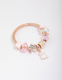 Kids Rose Gold Easter Bunny Charm Stretch Bracelet - link has visual effect only