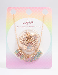 Kids Gold Make Your Own DIY Rainbow Glitter Charm Necklace Kit - link has visual effect only