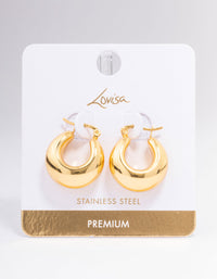 Waterproof Gold Plated Stainless Steel Full Bubble Hoop Earrings - link has visual effect only