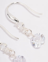 Silver Cubic Zirconia Dangle Drop Earrings - link has visual effect only