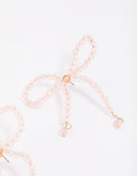 Rose Gold Beaded Bow Drop Earrings - link has visual effect only