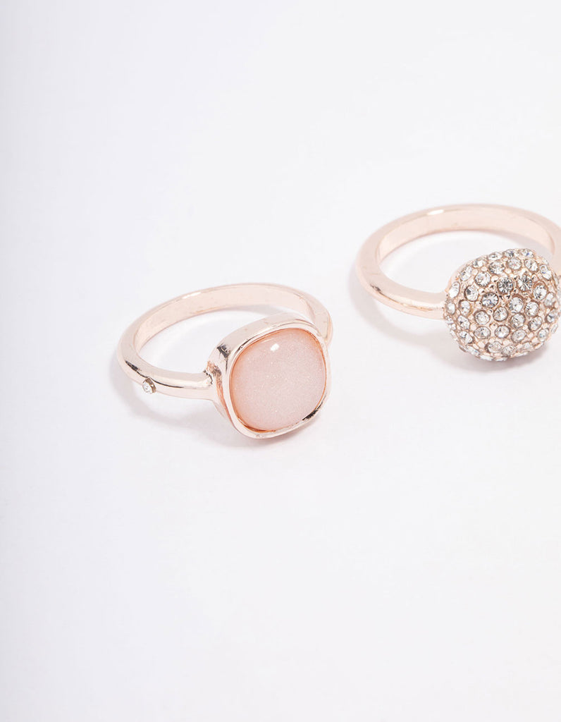 Rose Gold Pave Stacking Ring 3-Pack