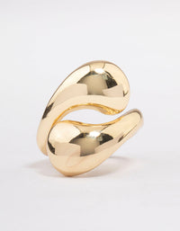 Gold Plated Stacked Swirl Cocktail Ring - link has visual effect only