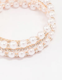 Rose Gold Pearl & Diamante Wrapped Bracelet - link has visual effect only