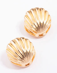 Gold Small Shell Stud Earrings - link has visual effect only