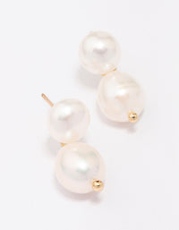 Gold Plated Freshwater Pearl Drop Earrings - link has visual effect only