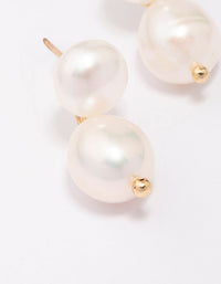 Gold Plated Freshwater Pearl Drop Earrings - link has visual effect only