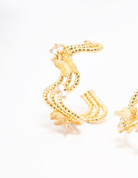 Gold Plated Cubic Zirconia Butterfly Hoop Earrings - link has visual effect only