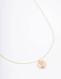 Gold Plated Diamante Heart Ball Chain Pendant Necklace - link has visual effect only