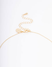 Gold Plated Diamante Heart Ball Chain Pendant Necklace - link has visual effect only