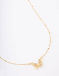 Gold Plated Diamante Filigree Butterfly Pendant Necklace - link has visual effect only