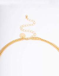 Gold Plated Diamante Cross Layered Curb Necklace - link has visual effect only