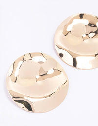 Gold Large Circular Coin Stud Earrings - link has visual effect only