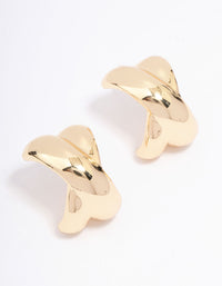 Gold Plated Cross Hoop Earrings - link has visual effect only