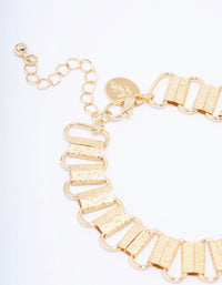 Gold Plated Link Chain Bracelet - link has visual effect only