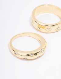 Gold Plated Celestial Star Rings 3-Pack - link has visual effect only