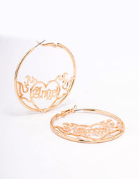 Gold Angel Flame Hoop Earrings - link has visual effect only