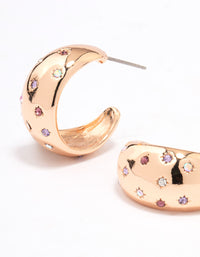 Gold Celestial Star Chunky Hoop Earrings - link has visual effect only