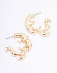 Gold Metal Flame Hoop Earrings - link has visual effect only