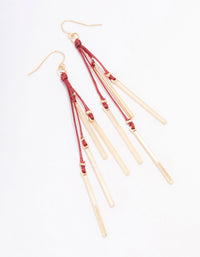 Gold Cord Tassel Drop Earrings - link has visual effect only