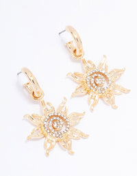 Gold Swirling Sun Drop Earrings - link has visual effect only