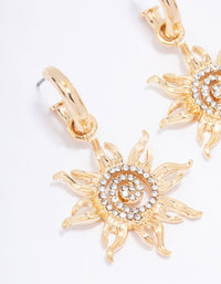 Gold Swirling Sun Drop Earrings - link has visual effect only