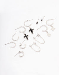 Rhodium Snake Cross Earring 6-Pack - link has visual effect only