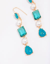 Gold Fleck Stone Drop Earrings - link has visual effect only