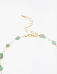 Gold Plated Alternating Semi-Precious Stone Chain Necklace - link has visual effect only