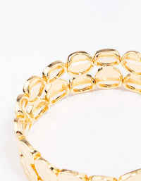 Gold Plated Stretch Hammered Bangle - link has visual effect only